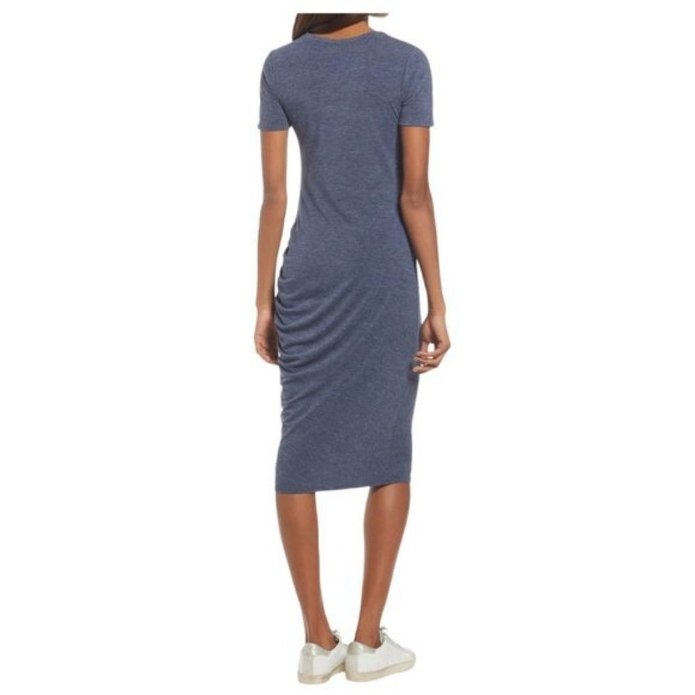 NWOT TREASURE &BOND Blue Side Ruched Body-Con Dress (L)? - Picture 3 of 10